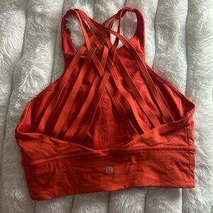 lululemon athletica Women's Vibrant Orange Strappy Sports Bra